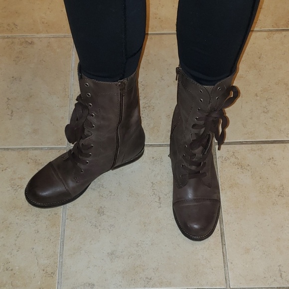 Steve Madden Combat Boots Dark brown boots - Picture 3 of 8